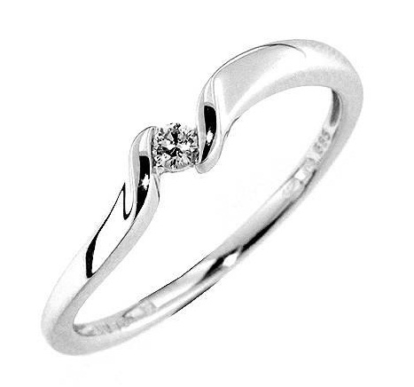 Prsten s diamantem, bílé zlato 3860690, Gems Manona
