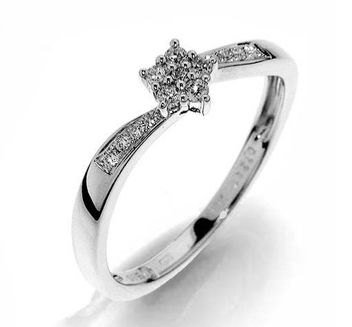 Zásnubní Prsten s diamanty, bílé zlato 386-1218, Gems elegant Dagmar