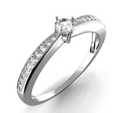 Zásnubní Prsten s diamantem Karin, bílé zlato 386-0440 Gems elegant