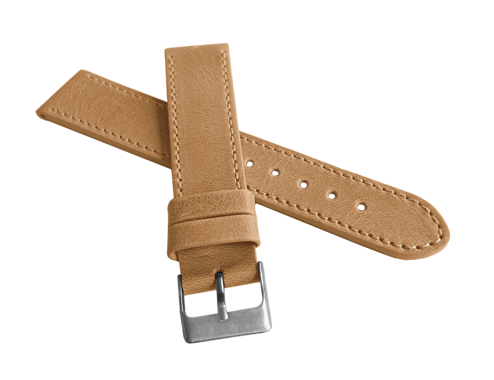 Béžový prošitý řemínek LAVVU SPORT z luxusní kůže Top Grain - 24mm LSAUD24