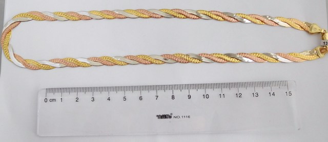 Klenoty Budín Stříbrný pletený náramek - růžové a žluté zlacení 20cm 6,15gr 0306477
