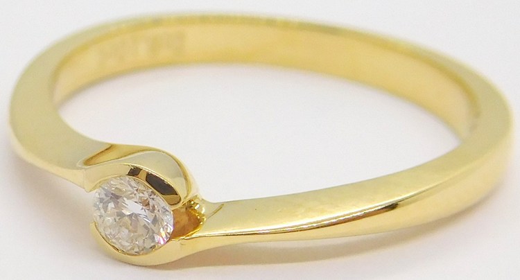 Klenoty Budín Diamantový zásnubní zlatý prsten vel. 55 585/2,40gr 0,10CT HKD17