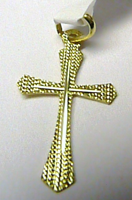 Klenoty Budín Zlatý křížek - zlatý přívěsek s gravírováním 585/0,34gr 28x18mm 01018