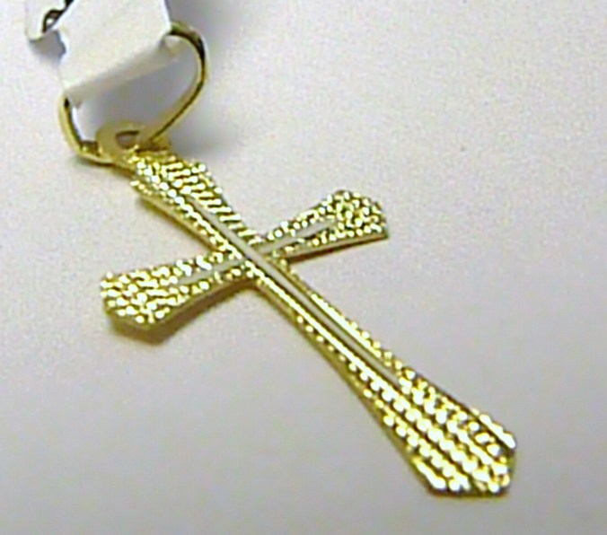 Klenoty Budín Zlatý křížek - zlatý přívěsek s gravírováním 585/0,34gr 28x18mm 01018