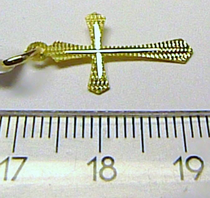 Klenoty Budín Zlatý křížek - zlatý přívěsek s gravírováním 585/0,34gr 28x18mm 01018