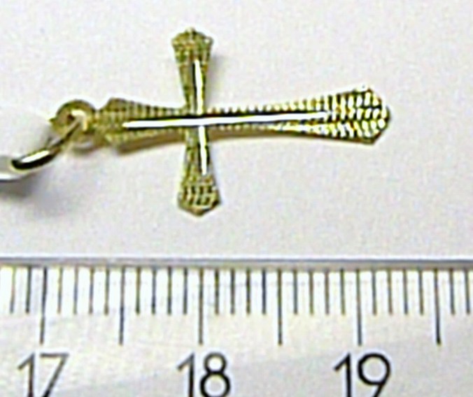 Klenoty Budín Zlatý křížek - zlatý přívěsek s gravírováním 585/0,34gr 28x18mm 01018