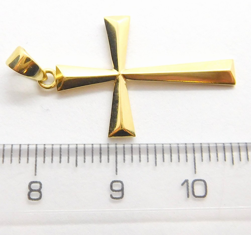 Klenoty Budín Dámský hladký zlatý přívěsek - křížek 585/0,78gr HK3155