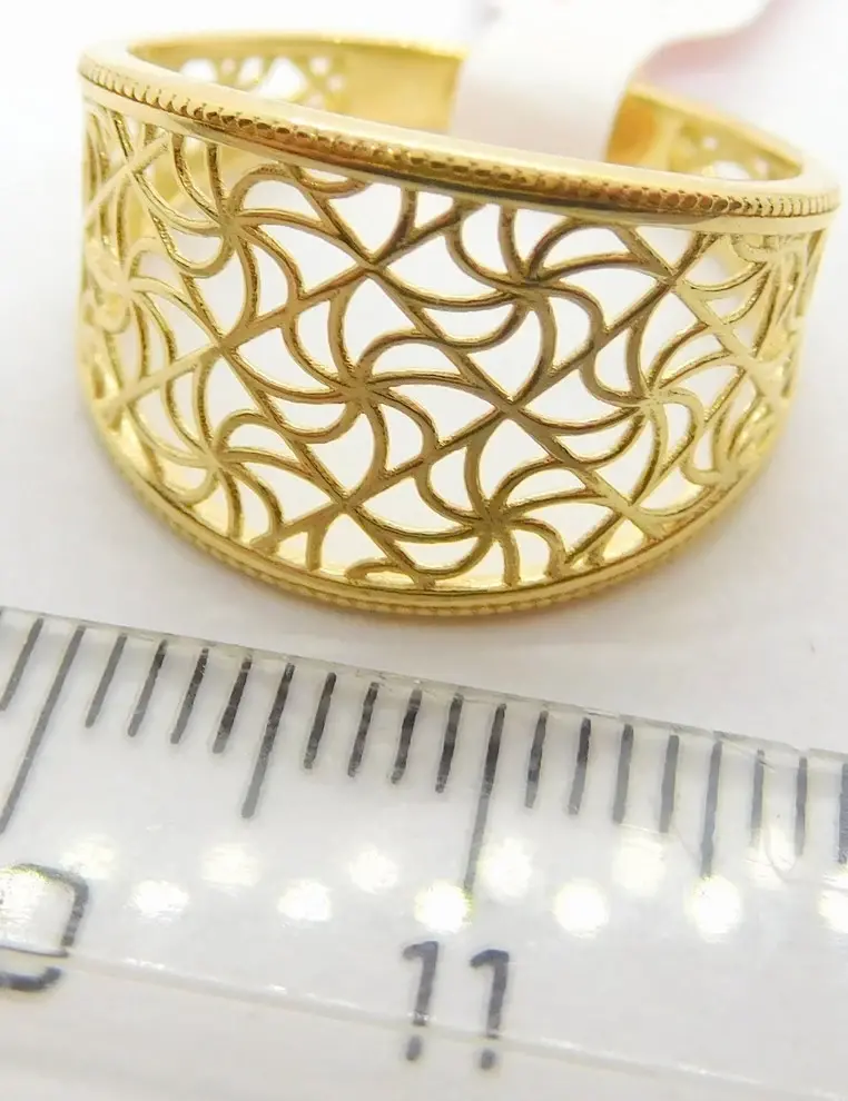 Klenoty Budín Mohutný dámský prsten ze žlutého zlata s gravírováním 585/2,07gr vel. 58 HK1152