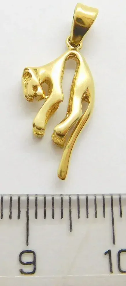 Klenoty Budín Velký zlatý přívěsek - prohnutá puma 585/1,61gr HK3186