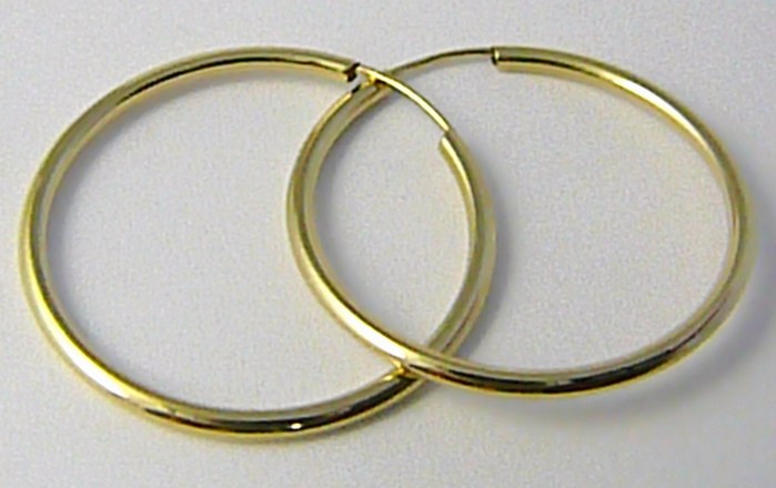 Klenoty Budín Dámské velké zlaté kruhy 26mm/2,6cm 585/0,76gr H575