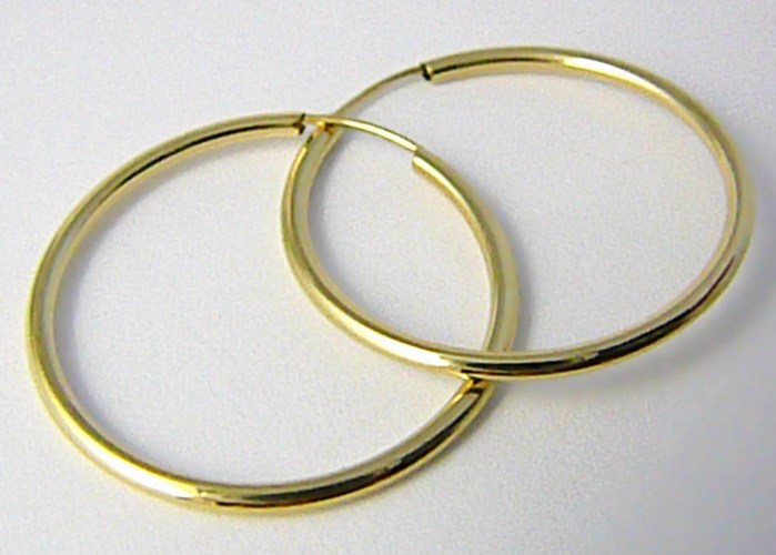 Klenoty Budín Dámské velké zlaté kruhy 26mm/2,6cm 585/0,76gr H575