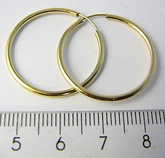 Klenoty Budín Dámské velké zlaté kruhy 26mm/2,6cm 585/0,76gr H575