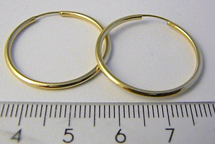 Klenoty Budín Dámské velké zlaté kruhy 26mm/2,6cm 585/0,76gr H575