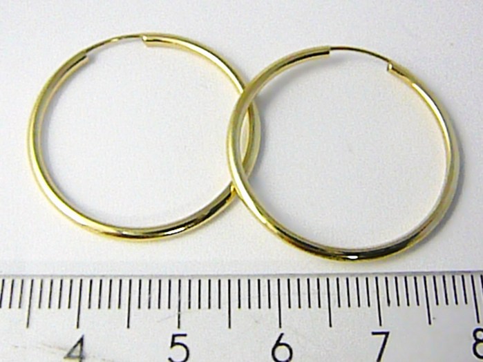 Klenoty Budín Dámské velké zlaté kruhy 26mm/2,6cm 585/0,76gr H575