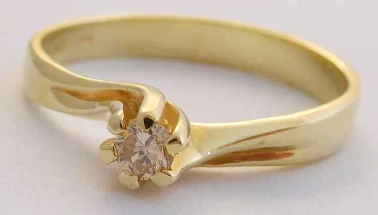 Klenoty Budín Zásnubní zlatý diamantový prsten s diamantem vel. 59 585/2,34gr 17-01 208 T279