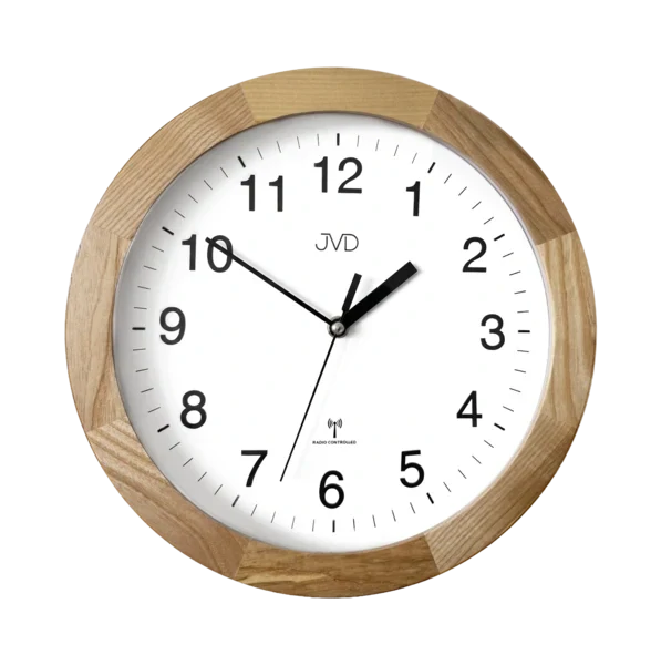 JVD Dřevěné rádiem řízené nástěnné hodiny JVD NR19019.1
