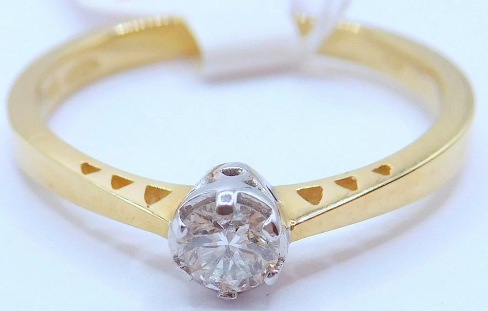 Klenoty Budín Zásnubní diamantový prsten ze žlutého zlata 585/1,87gr 1ks 0,165ct vel. 54 HKD55