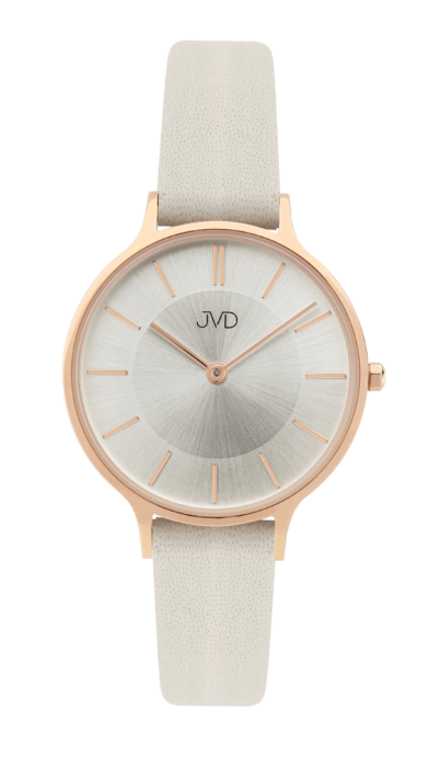 Dámské módní designové hodinky JVD JZ202.4 s řemínkem z pravé kůže