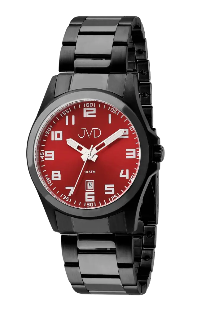 Černé vodotěsné náramkové pánské hodinky JVD steel J1041.23 - 10ATM