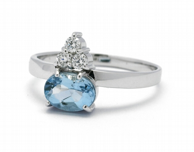 Luxusní prsten s modrým akvamarínem a diamanty J-22240-13 POŠTOVNÉ ZDARMA!