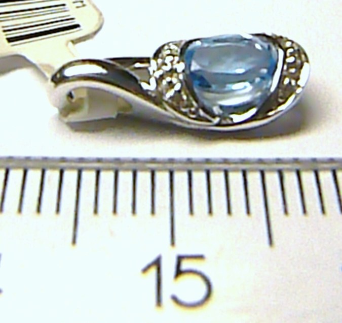Klenoty Budín Luxusní diamantový přívěs s diamanty (6 ks) a velkým modrým topazem (blue topaz)