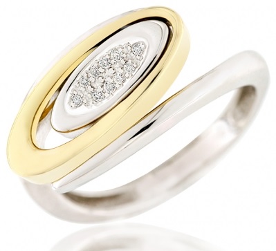 Elegantní diamantový prsten ze žlutého zlata AGAPE s brilianty 1750127