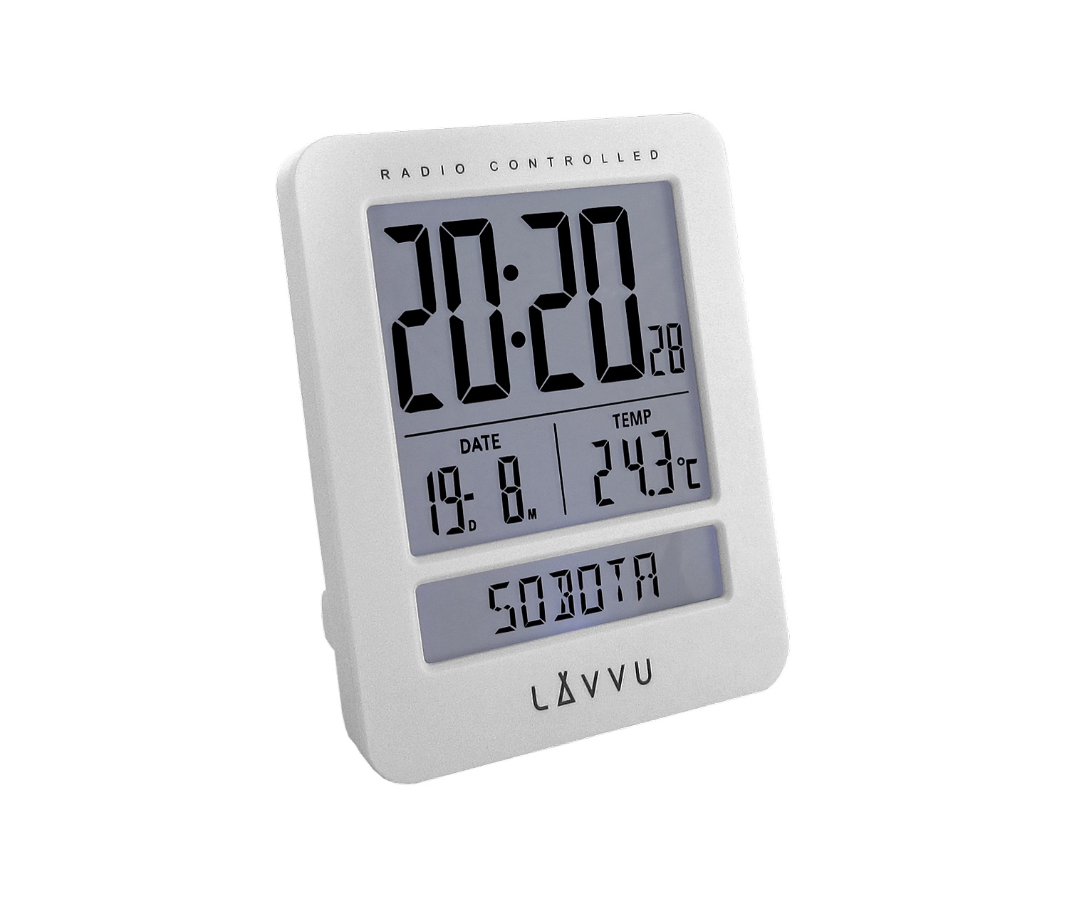 Digitální budík řízený rádiovým signálem LAVVU Duo White LAR0020