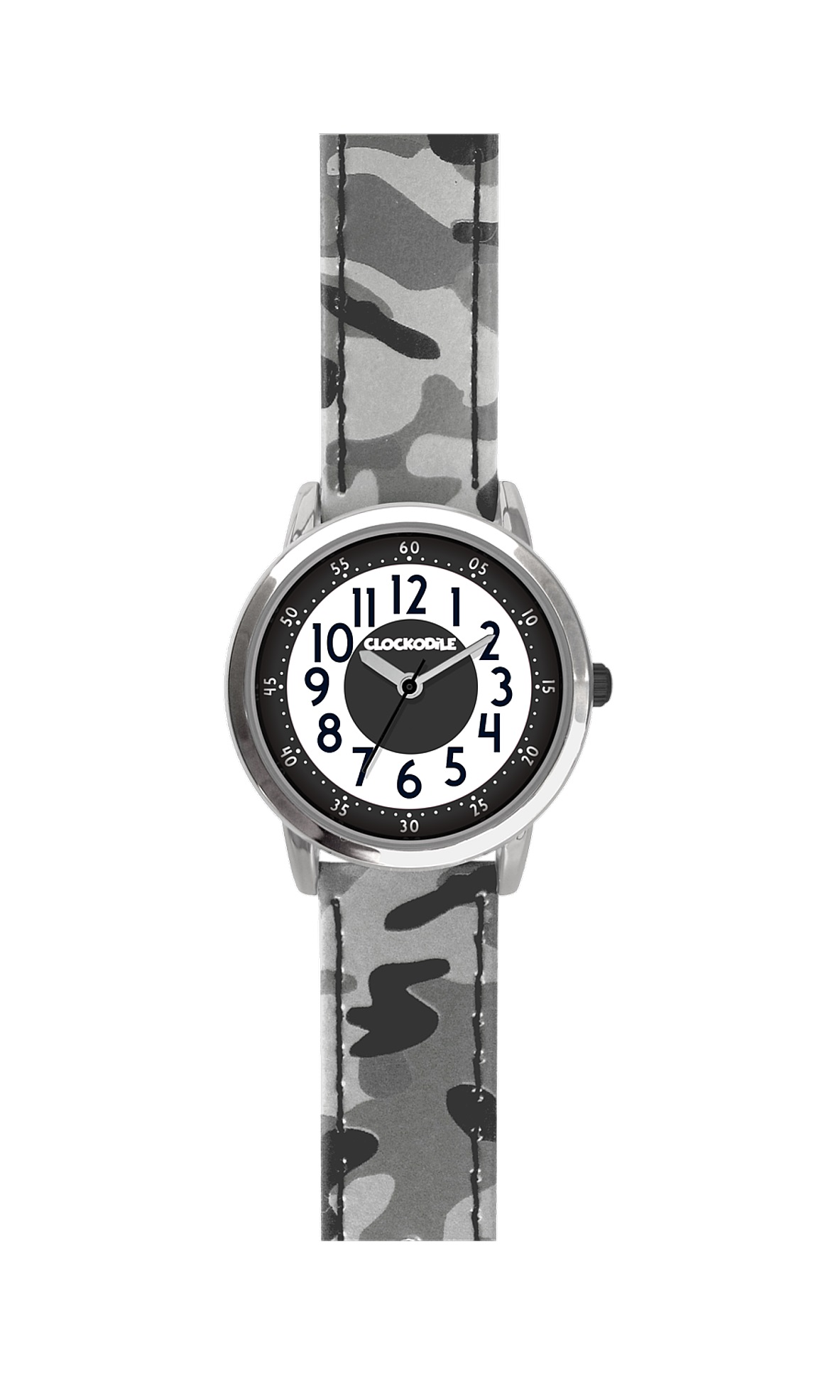 CLOCKODILE Svítící šedé chlapecké hodinky CLOCKODILE ARMY CWB0032 s maskáčovým vzorem
