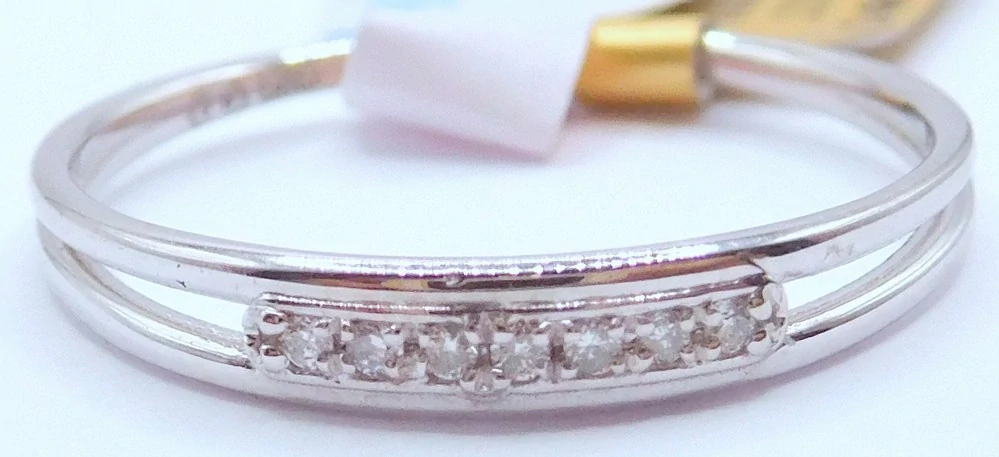 Klenoty Budín Diamantový zlatý prsten z bílého zlata 585/1,29gr vel. 54 DIAMANT 0,05CT HD103