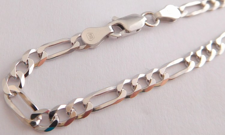 Klenoty Budín Pánský mohutný stříbrný rhodiovaný řetěz (řetízek) 55cm FIGARO šíře3,5mm 925/1000 9,06gr 030239000040