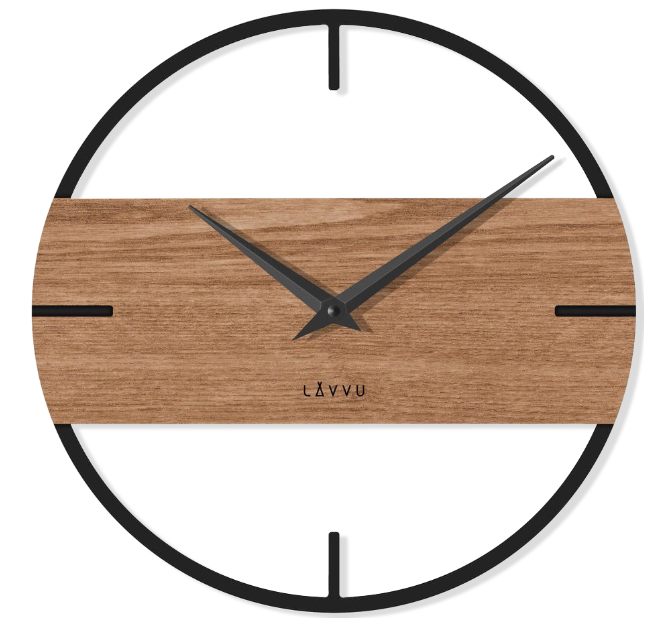 LAVVU Stylové dřevěné hodiny LAVVU LOFT v industriálním vzhledu LCT4010