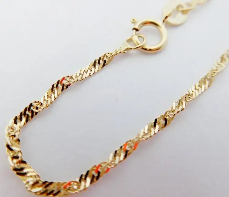 Klenoty Budín Pevný dětský přívěskový zlatý řetízek TWIST 38cm 585/0,79gr HK6285