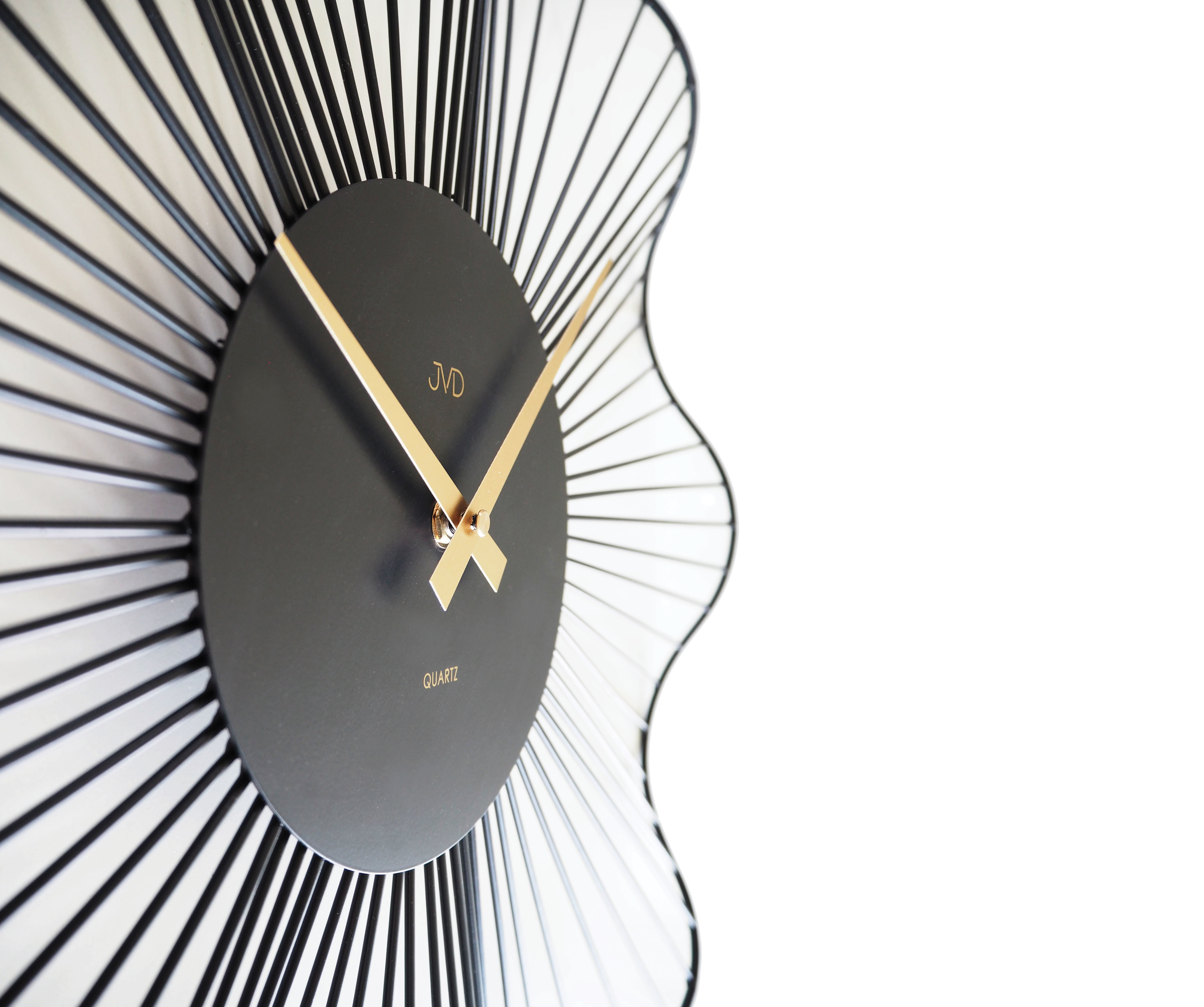 JVD Černé designové exkluzivní nástěnné hodiny JVD HJ100