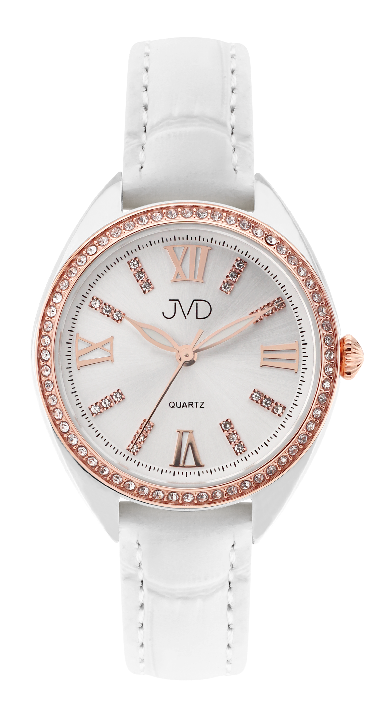 Bílé dámské elegantní šperkové hodinky JVD JG1028.2