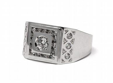 Pánský diamantový luxusní mohutný prsten 585/9,53 gr J-20398-11 POŠTOVNÉ ZDARMA!