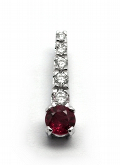 Diamantový zlatý přívěsek s rubíny a diamanty 585/0,85 gr J-21057-12 POŠTOVNÉ ZDARMA!