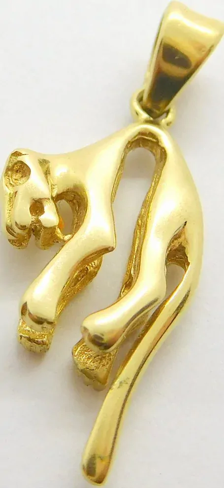 Klenoty Budín Velký zlatý přívěsek - prohnutá puma 585/1,61gr HK3187