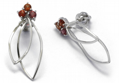 Luxusní diamantové náušnice s barevnými safíry 585/2,07 gr J-22567-13 POŠTOVNÉ ZDARMA!