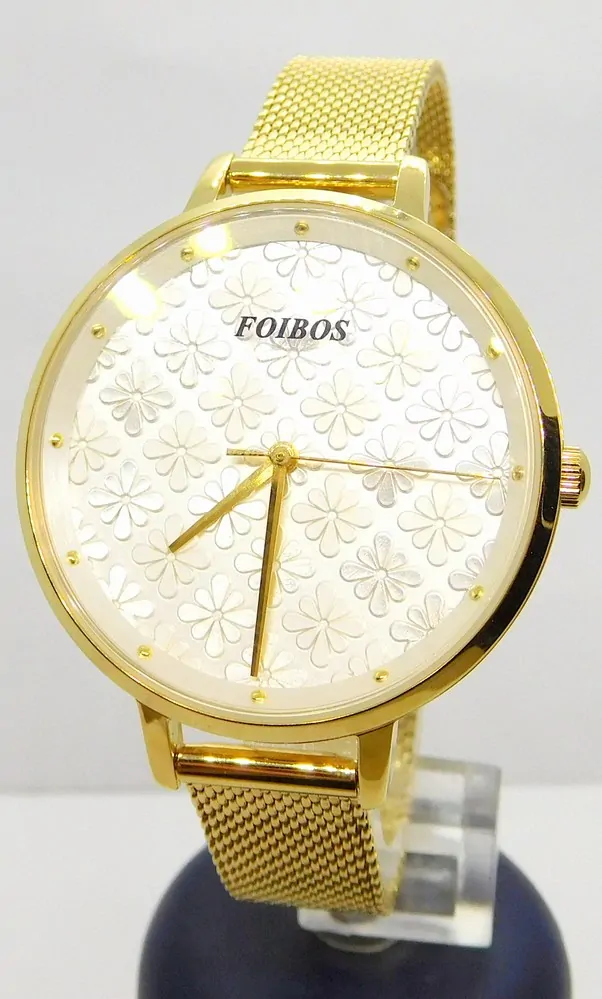 FOIBOS Dámské zlacené ocelové elegantní hodinky FOIBOS CK3M72.2