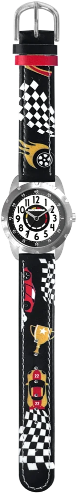 CLOCKODILE Dětské svítící tmavě modré chlapecké hodinky ZÁVODNÍ AUTA CWB0120 