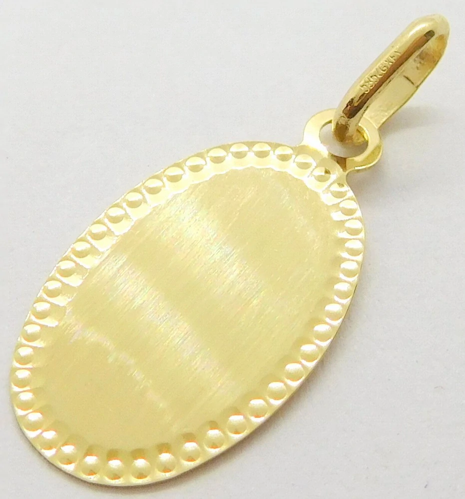 Klenoty Budín Zlatý přívěsek oválek vhodný ke gravírování 585/0,55gr 02443