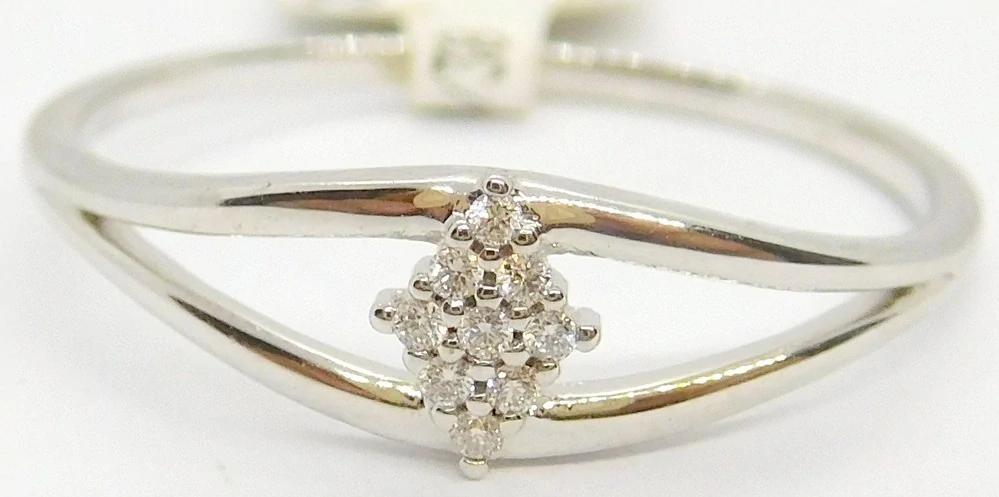 Klenoty Budín Zásnubní diamantový prsten z bílého zlata 9ks - 0,045ct 585/1,30gr vel. 56 3953442