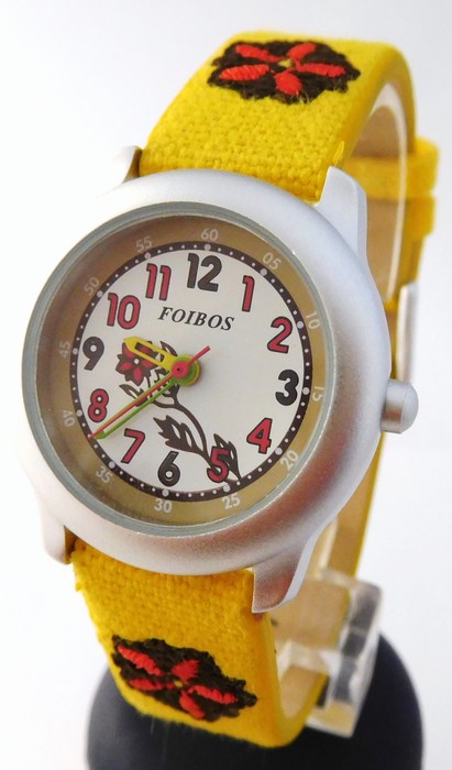 Foibos Dětské dívčí žluté hodinky Foibos 1055.2 pro malé děvčata 