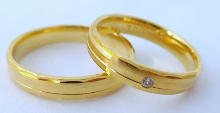 Klenoty Budín Elegantní zlaté snubní prsteny Couple 585/1000 4N18