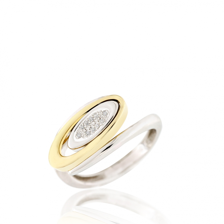 Elegantní diamantový prsten ze žlutého zlata AGAPE s brilianty 1750127