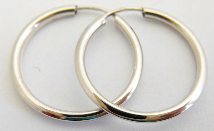 Klenoty Budín Hladké zlaté kruhy z bílého zlata 18mm/1,8cm 585/1,17gr HK2343