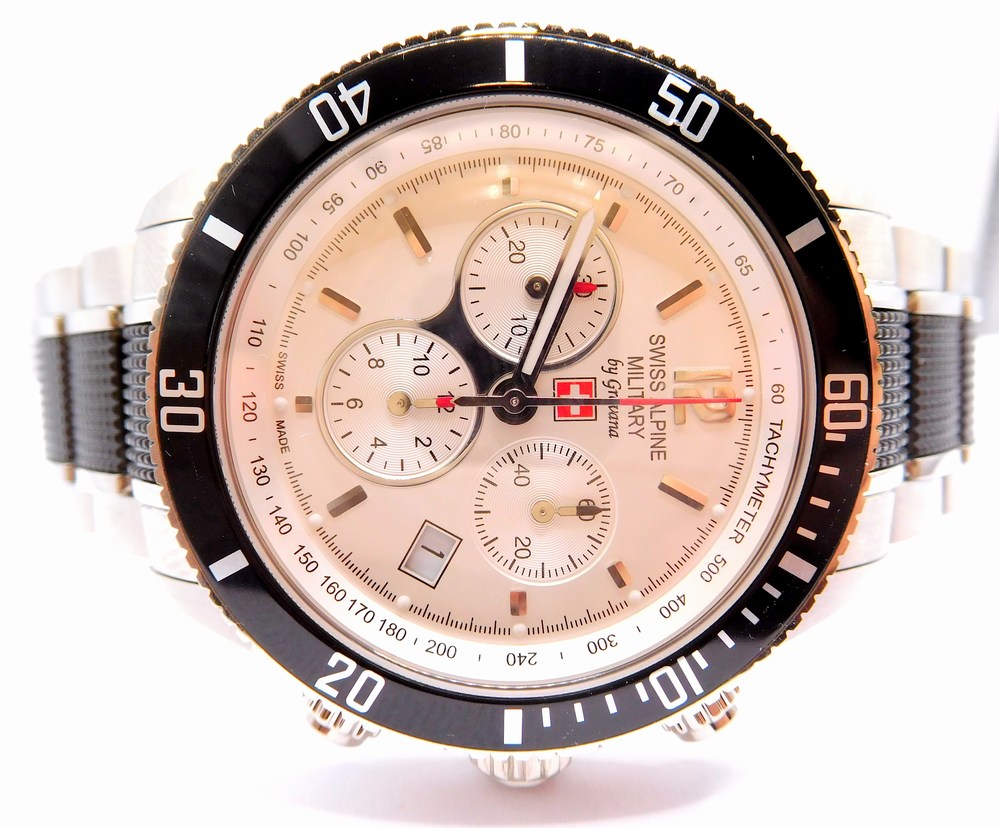 GROVANA Luxusní pánské švýcarské ocelové hodinky Swiss Millitary by Grovana 1615.9172