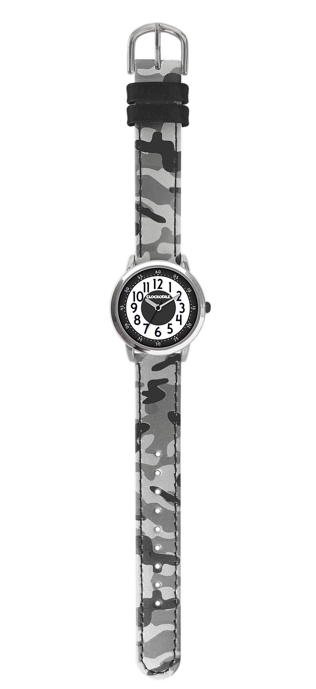 CLOCKODILE Svítící šedé chlapecké hodinky CLOCKODILE ARMY CWB0032 s maskáčovým vzorem