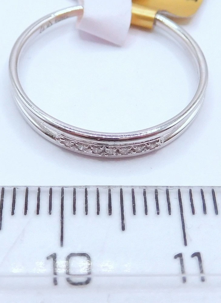 Klenoty Budín Diamantový zlatý prsten z bílého zlata 585/1,29gr vel. 54 DIAMANT 0,05CT HD103