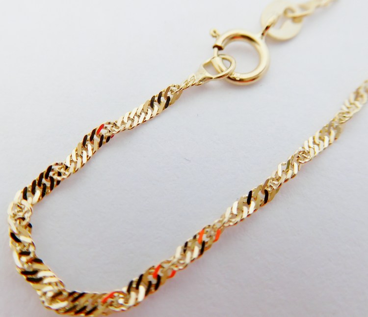 Klenoty Budín Pevný přívěskový zlatý řetízek TWIST 585/2,45gr 55cm HK6307